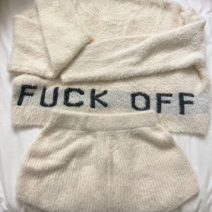 Nasty gal cream knit sweater and shorts set